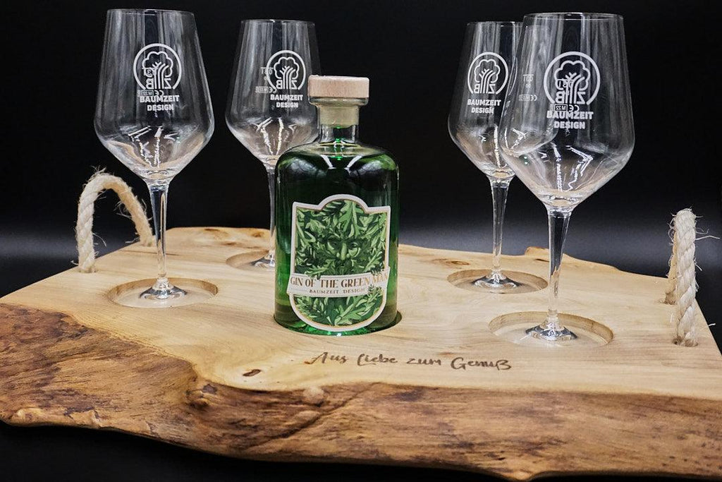 Gin Dekorations- und Anrichtetablett Baumzeit Design