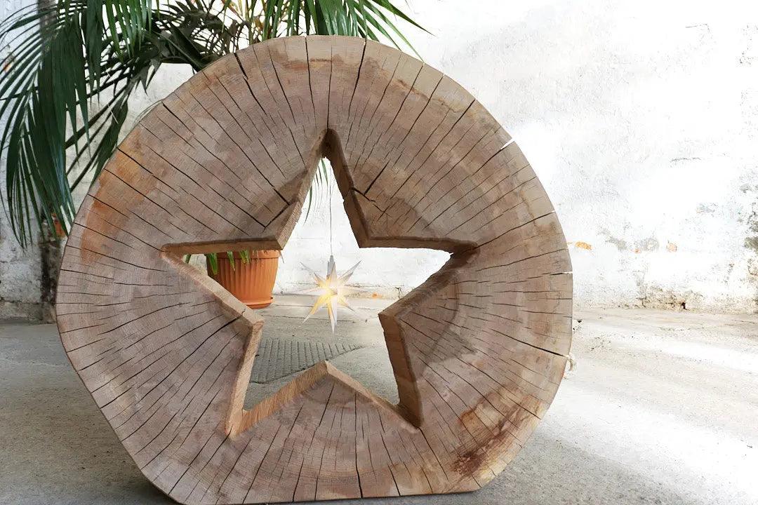 Baumscheibe "Weißer Stern im Stern"  Baumzeit Design - Online Shop für exklusive Massivholz- und Katzenmöbel